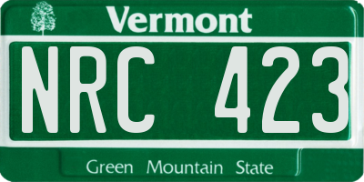 VT license plate NRC423