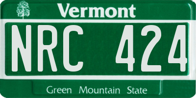 VT license plate NRC424