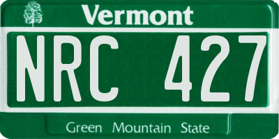 VT license plate NRC427