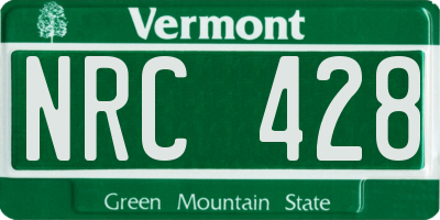 VT license plate NRC428