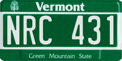 VT license plate NRC431