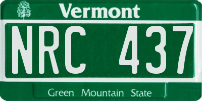 VT license plate NRC437