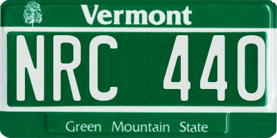 VT license plate NRC440