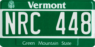 VT license plate NRC448