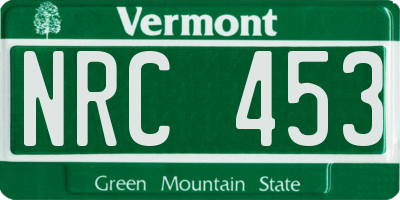 VT license plate NRC453