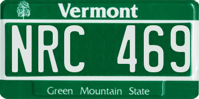 VT license plate NRC469
