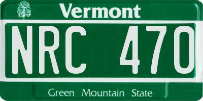 VT license plate NRC470