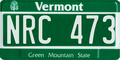 VT license plate NRC473