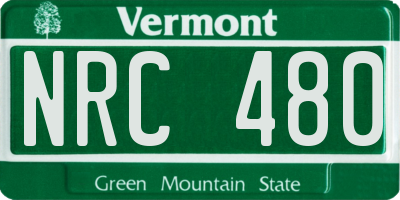 VT license plate NRC480