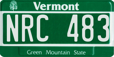 VT license plate NRC483
