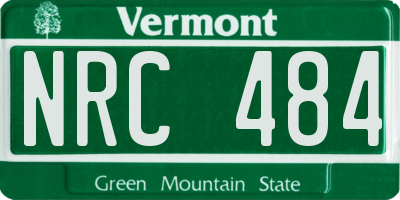 VT license plate NRC484