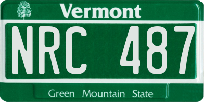 VT license plate NRC487