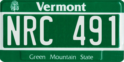 VT license plate NRC491