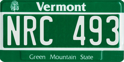 VT license plate NRC493
