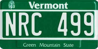 VT license plate NRC499