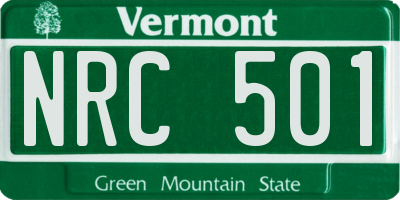 VT license plate NRC501