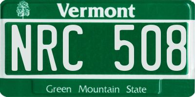 VT license plate NRC508