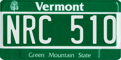 VT license plate NRC510