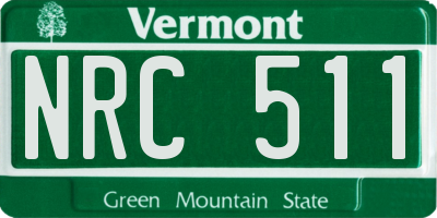 VT license plate NRC511