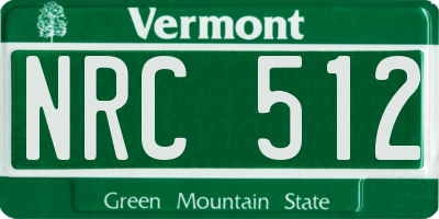 VT license plate NRC512