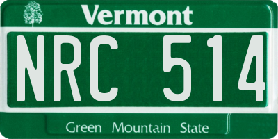 VT license plate NRC514