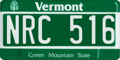 VT license plate NRC516