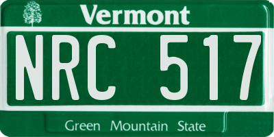 VT license plate NRC517