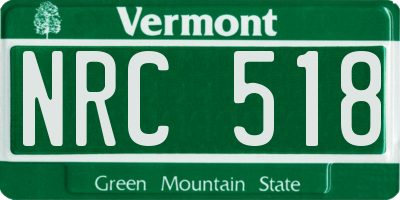 VT license plate NRC518