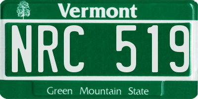 VT license plate NRC519