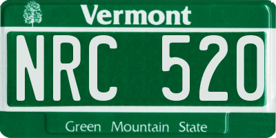 VT license plate NRC520