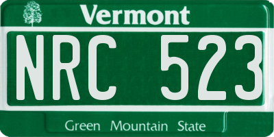 VT license plate NRC523