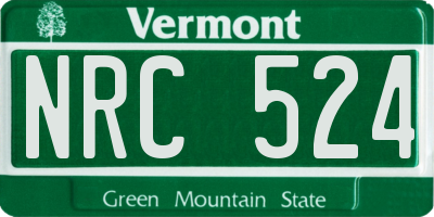 VT license plate NRC524