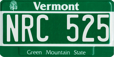 VT license plate NRC525