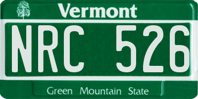 VT license plate NRC526
