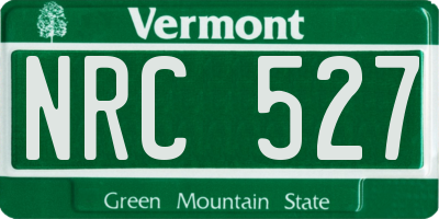 VT license plate NRC527