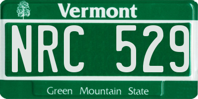 VT license plate NRC529