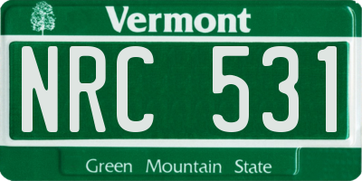VT license plate NRC531
