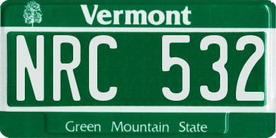 VT license plate NRC532