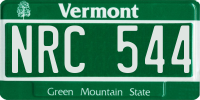 VT license plate NRC544