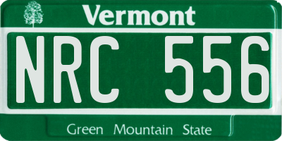 VT license plate NRC556