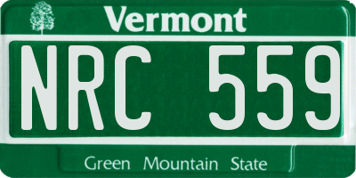 VT license plate NRC559