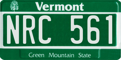 VT license plate NRC561