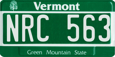 VT license plate NRC563