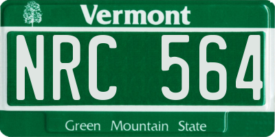 VT license plate NRC564
