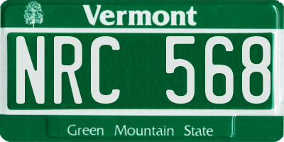 VT license plate NRC568