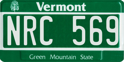 VT license plate NRC569