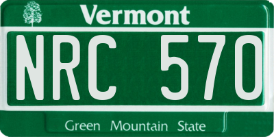 VT license plate NRC570