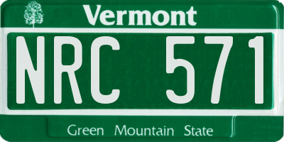 VT license plate NRC571