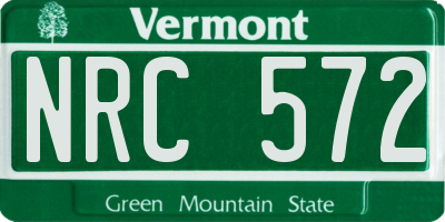 VT license plate NRC572