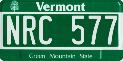 VT license plate NRC577